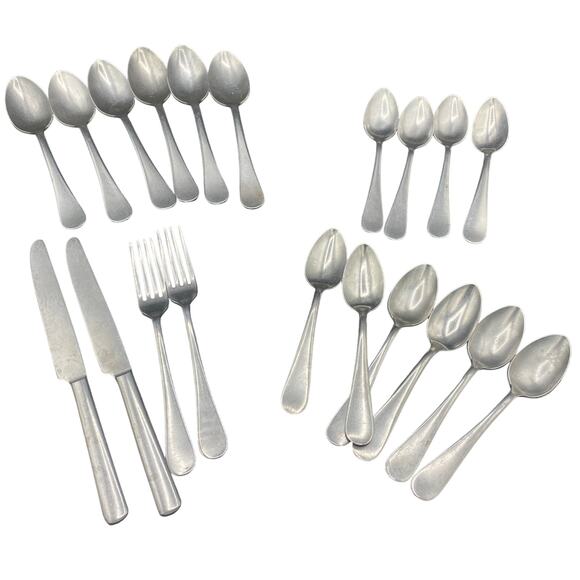 Lot 20 VTG ROYAL STAINLESS ALLEGHENY METAL WINDOR Knife FLATWARE FORKS SPOONS - Picture 1 of 12